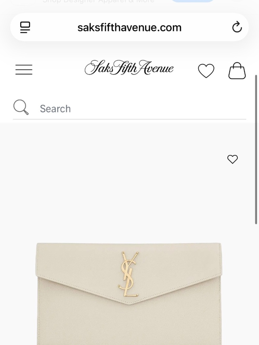 YSL pouch, crème de poudre embossed leather - Picture 1 of 9